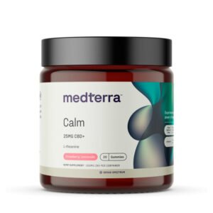 Medterra, Calm 25mg CBD+ Gummies, Strawberry Lemonade, Broad Spectrum THC-Free, 20ct, 500mg CBD