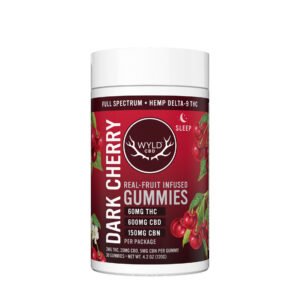 Wyld CBD, Dark Cherry Sleep CBD+THC Gummies, Full Spectrum, 30ct, 60mg THC + 150mg CBN + 600mg CBD