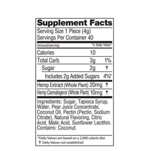 Alternative view of Wyld CBD, Pear Gummies, Broad Spectrum THC-Free, 40ct, 400mg CBG + 800mg CBD